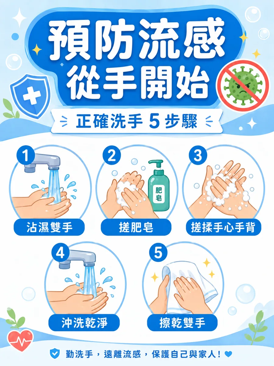 ChatGPT 生成的含中文標題預防流感衛教海報